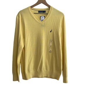 Nautica Men’s V-Neck Sweater Medium Ochre Beach Navtech NWT Classic Fit